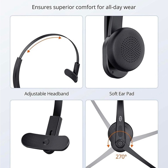 Trucker Bluetooth Headset with Microphone, Wireless Cell Phone Headset Noise - Picture 8 of 9